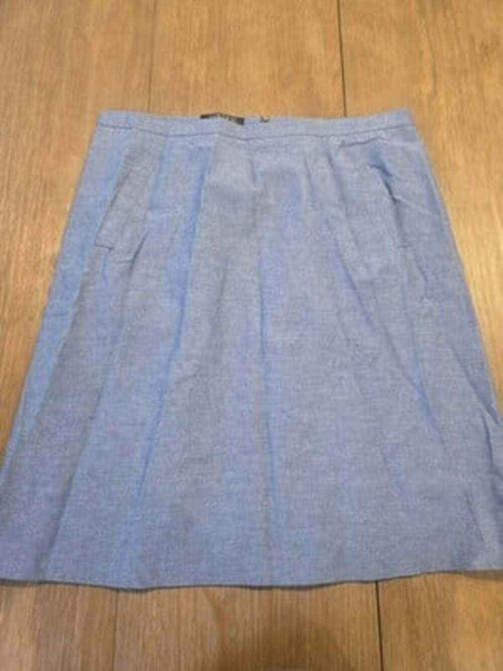 KASPER Blue A-Line Career Skirt Women’s Size 16 Chambray Look Lined Pockets